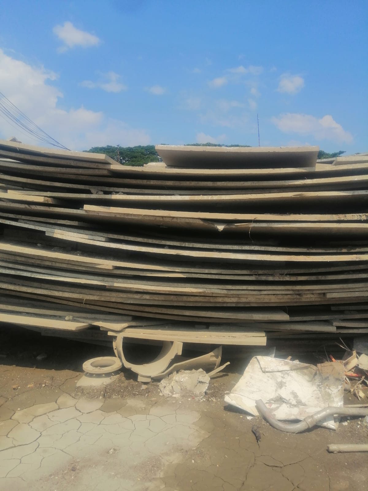 Bundle of marine aluminum plates in yard stock, ready for export